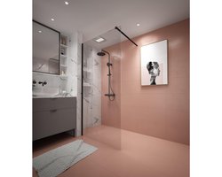 Adema Dawn Inloopdouche - 80x200cm - wandprofiel - stabilisatiestang - helder glas - zwart mat
