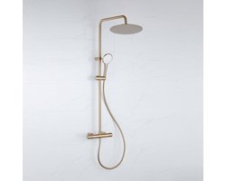 Adema Sparkle 2.0 regendoucheset - thermostaat hoofddouche - 20cm - handdouche - 3 standen - goud mat