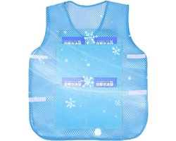 Ademend Koelvest - Unisex - Verkoelende Kleding voor Werk Met 8× ijspak - herbruikbaar koelvest - Lichtgewicht - verkoelend en veilig - voor Outdoor Sport, Fietsen, Hardlopen en Warm Weer - Blauw - One Size