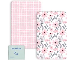 Ademende Babyhoeslakens 2 Stuks - Fitted Sheets voor Babybedden 50x89cm tot 55x90cm