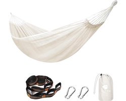 Ademende Stof Hangmat met Boomriemen - Tot 450 Lb Draagbare Hangmat voor Tuin Buiten-Indoor Patio Achtertuin