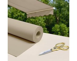 Ademende stof per meter voor zonnezeil en buitengebruik - UV-bescherming voor balkon, veranda en meer (beige, 140 cm)