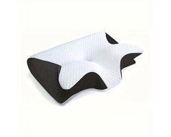 Ademvrij Hoofdkussen - Vlinderkussen - Zwart Anti Snurk - CPAP Kussen - Orthopedisch Traagschuim Nekkussen - Ergonomisch Vlinder Slaapkussen - Cervicaal Hoofdkussen - Memory Foam Voor Nekklachten - Comfortabel Bedkussen