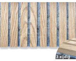 Adeqo Akupanel - Akoestische panelen - Rustiek Eiken grijs vilt 260 x 60 cm - Hout Wandpaneel - Millieuvriendelijk Materiaal - Akoestische Panelen - 3D Wandpanelen - Wandpanelen Hout