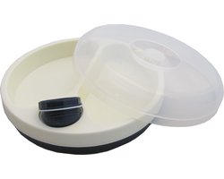 Adhome Warmhoudbord 22 cm  met transparant deksel - antislip microgolfbestendig