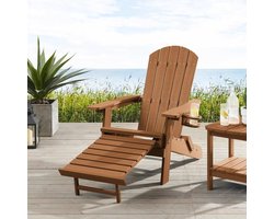 Adirondack Lounge Chair - Tuinstoel Voetenbank - Ontspannen Buiten - Inklapbaar Met Voetenbank