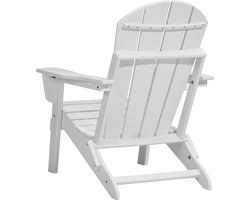 Adirondack stoelset 2, plastic klapbare buitenstoelen, weerbestendige terrasstoelen met bekerhouder, ergonomische ontspannende armleuningen voor tuin, wit