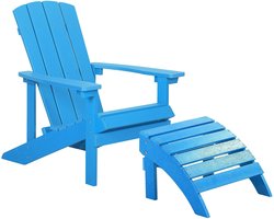 ADIRONDACK - Tuinstoel met voetenbank - Blauw - Kunsthout