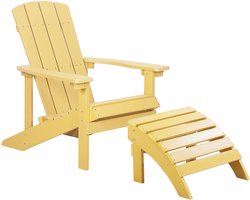 ADIRONDACK - Tuinstoel met voetenbank - Geel - Kunsthout