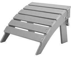 Adirondack Voetenbank - Opvouwbare Poef - HDPE Kunststof - 43x48x33 cm - Voor Buiten - Grijs