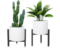 Adjustable Plant Stand Set for Indoor and Outdoor Use - Easy to Assemble - Heavy Duty - Suitable for 20-31 cm Plant Pots (Set of 2)