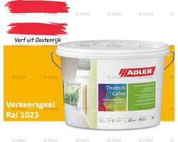 ADLER Aviva Tiromin-Color Silicaat Muurverf Binnen – 1 Liter – RAL 1023 Verkeersgeel, Hoogdekkende & Ademend – Ecologische Schimmelwerende Wandverf