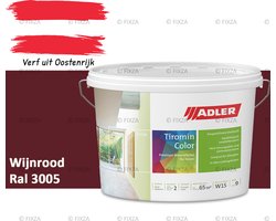 ADLER Aviva Tiromin-Color Silicaat Muurverf Binnen – 1 Liter – RAL 3005 Wijnrood, Hoogdekkende & Ademend – Ecologische Schimmelwerende Wandverf