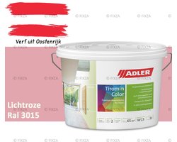 ADLER Aviva Tiromin-Color Silicaat Muurverf Binnen – 1 Liter – RAL 3015 Lichtroze, Hoogdekkende & Ademend – Ecologische Schimmelwerende Wandverf