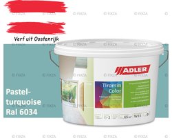 ADLER Aviva Tiromin-Color Silicaat Muurverf Binnen – 1 Liter – RAL 6034 Pastelturquoise, Hoogdekkende & Ademend – Ecologische Schimmelwerende Wandverf
