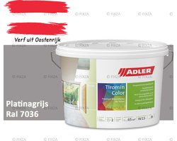 ADLER Aviva Tiromin-Color Silicaat Muurverf Binnen – 1 Liter – RAL 7036 Platinagrijs, Hoogdekkende & Ademend – Ecologische Schimmelwerende Wandverf