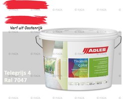 ADLER Aviva Tiromin-Color Silicaat Muurverf Binnen – 1 Liter – RAL 7047 Telegrijs 4, Hoogdekkende & Ademend – Ecologische Schimmelwerende Wandverf