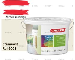 ADLER Aviva Tiromin-Color Silicaat Muurverf Binnen – 1 Liter – RAL 9001 Crèmewit, Hoogdekkende & Ademend – Ecologische Schimmelwerende Wandverf
