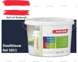 ADLER Aviva Tiromin-Color Silicaat Muurverf Binnen – 3 Liter – RAL 5011 Staalblauw, Hoogdekkende & Ademend – Ecologische Schimmelwerende Wandverf