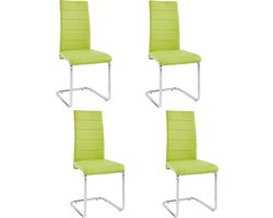 Adora-Stoel - Groen/Chroom - Set van 4