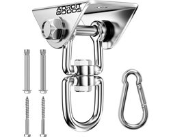 AdroitGoods Plafondhaak - Draaibare haak van roestvrij staal - 500kg tilgewicht - Ophangen bokszak schommel en hangstoel - RVS - Ophanghaak - Ophangsysteem - Plafondbeugel