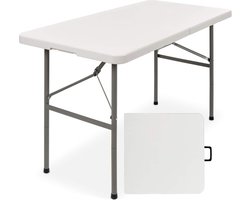 ADSafety Inklapbare Tafel - Campingtafel - Klaptafel - Vouwtafel Buiten - Tuintafel - 122 x 60 x 74 cm - Wit