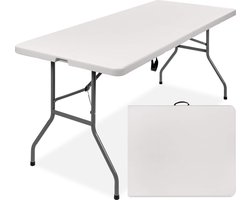 ADSafety Inklapbare Tafel - Campingtafel - Klaptafel - Vouwtafel Buiten - Tuintafel - 180 x 74 x 74 cm - Wit