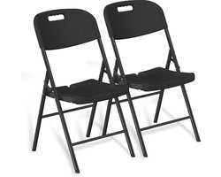 ADSafety Klapstoelen Set van 2 - Vouwstoelen Zware Kwaliteit - Weersbestendig - Tot 200 kg - Opvouwbare Stoelen - 46 x 51 x 86 cm - Zwart