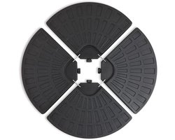 ADSafety Parasoltegels Rond - Voor Kruisvoet/Zweefparasol - Parasolvoet 4-delig - Parasolhouder - Vulbaar tot 66KG - Kunststof - Zwart