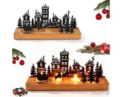 Advent kaarsenhouder - kerstdecoratie - houten kaarsenhouders - advent arrangement - tafeldecoratie - centerpiece - kerst tafelstuk - woonkamer, eettafel, vensterbank