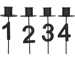 advent/kaarsenhouder/4 stuks/posiwio/metaal/zwart