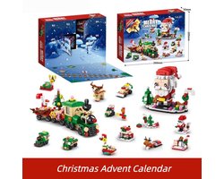 Adventskalender 2025 - 12 Dagen Aftellen Bouwstenen Kinderspeelgoed - 6-in-1 Speelgoedset - Adventskalender - Bouwspeelgoed - Stoomlocomotief Kerstman Blok Set - Voor Jongens en Meisjes - Voor Volwassenen en Kinderen