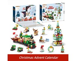Adventskalender 2025 - 12 Dagen Aftellen Bouwstenen Kinderspeelgoed - 6-in-1 Speelgoedset - Adventskalender - Bouwspeelgoed - Stoomtrein en Kerstboom Blok Set - Voor Jongens en Meisjes - Voor Volwassenen en Kinderen