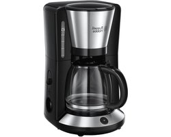 Adventure Brushed Koffiezetapparaat (incl. Glazen Kan) RVS/Zwart 10 Koppen - 24010-56 Russell Hobbs - Koffiemachine met 1,25 Liter Capaciteit