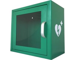 AED kast - metaal - binnen - groen - met alarm