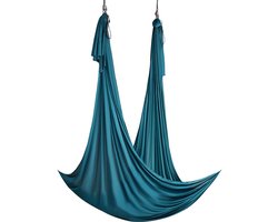 Aerial Silk & Yoga Swing, 10 Meter, Hangmatset Gemaakt van 100 G/M² Nylon Stof, Complete Rigging Hardware, Eenvoudig Op te Zetten voor Alle Fitness en Bodybuilding Niveaus, Anti-Zwaartekracht Vliegen, Groen