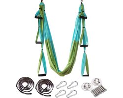 Aerial Yoga Hangmat Swing met draagtas en verlengriemen trapeziumsling - Luxe Zwart