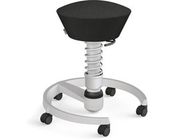 Aeris Swopper - Bureaustoel - Stof Capure Wolmix Zwart - Frame Lichtgrijs Metallic - Met Wielen