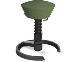 Aeris Swopper Comfort - Ergonomische bureaustoel - gliders - groene zitting - zwart frame - zwarte veer  - microvezel