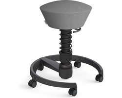 Aeris Swopper Comfort - Ergonomische bureaustoel - harde wielen - frame zwart - veer zwart - bekleding grijs microvezel