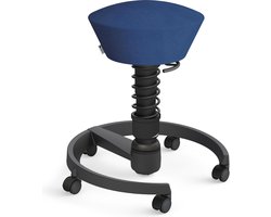Aeris Swopper Comfort - Ergonomische bureaustoel - harde wielen - zwart frame - zwarte veer - bekleding blauw microvezel