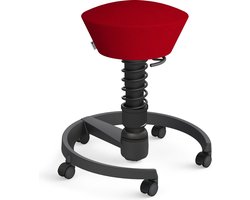 Aeris Swopper Comfort - Ergonomische bureaustoel - harde wielen - zwart frame - zwarte veer - bekleding rood microvezel