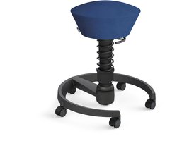 Aeris Swopper Comfort - ergonomische bureaustoel - zachte wielen - zwart frame - zitting microvezel - Blauw