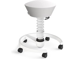 Aeris Swopper - ergonomische bureaukruk - wit onderstel - witte bekleding - zachte wielen - kunstleer - standaard