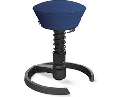 Aeris Swopper - ergonomische bureaukruk - zwart onderstel - blauwe zitting - gliders - mesh - standaard