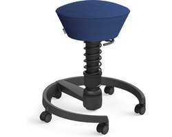 Aeris Swopper - ergonomische bureaukruk - zwart onderstel - blauwe zitting - harde wielen - mesh - standaard