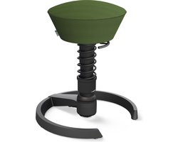 Aeris Swopper - ergonomische bureaukruk - zwart onderstel - groene zitting - gliders - mesh - hoog