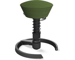 Aeris Swopper - ergonomische bureaukruk - zwart onderstel - groene zitting - gliders - mesh - standaard