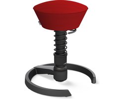 Aeris Swopper - ergonomische bureaukruk - zwart onderstel - rode zitting - gliders - mesh - standaard