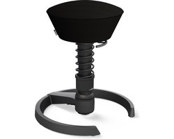 Aeris Swopper - ergonomische bureaukruk - zwart onderstel - zwarte zitting - gliders - mesh - standaard